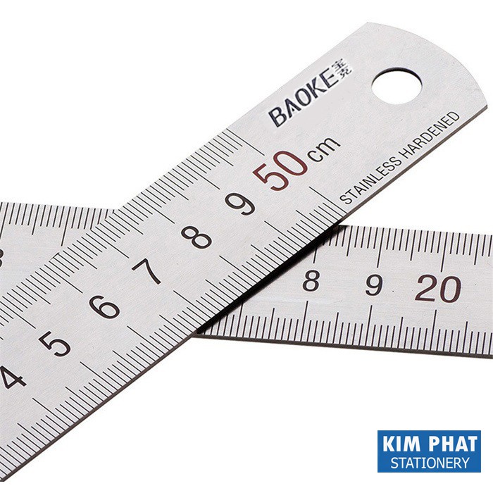 Thước kẻ, thước lá chất liệu thép không gỉ siêu bền Baoke