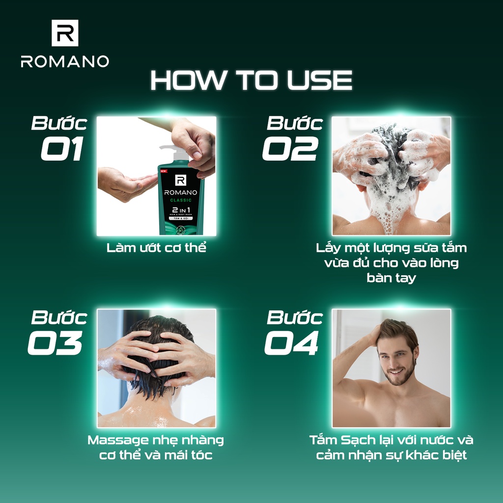 Dầu gội 5in1 Romano Classic 180g