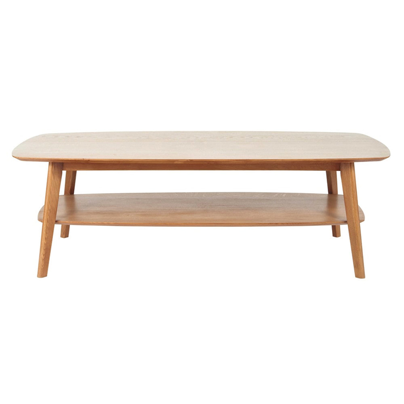 Bàn trà sofa mặt gỗ 2 tầng IBIE Portobello gỗ sồi màu tự nhiên