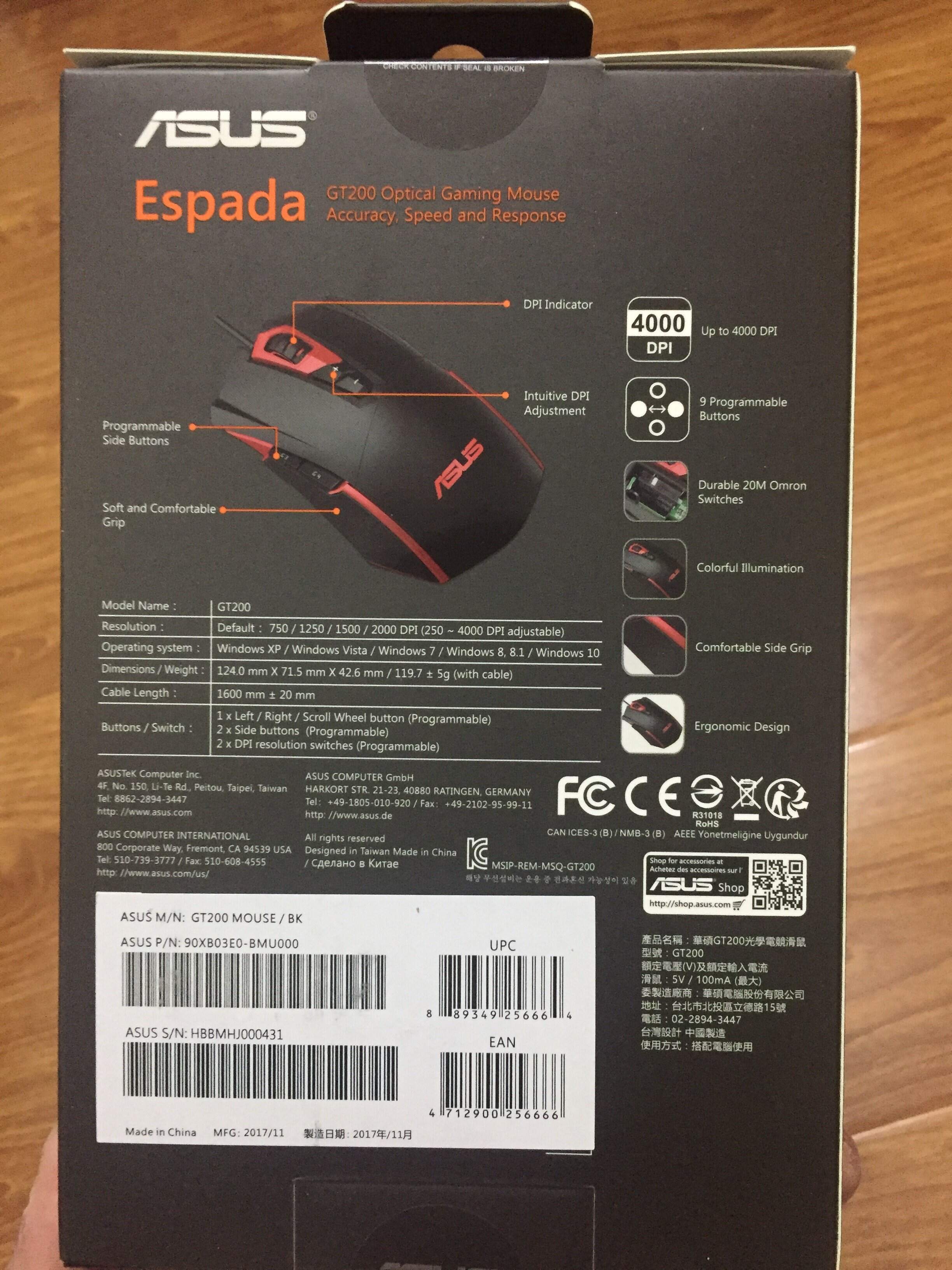 chuột gaming Asus gt200 espada