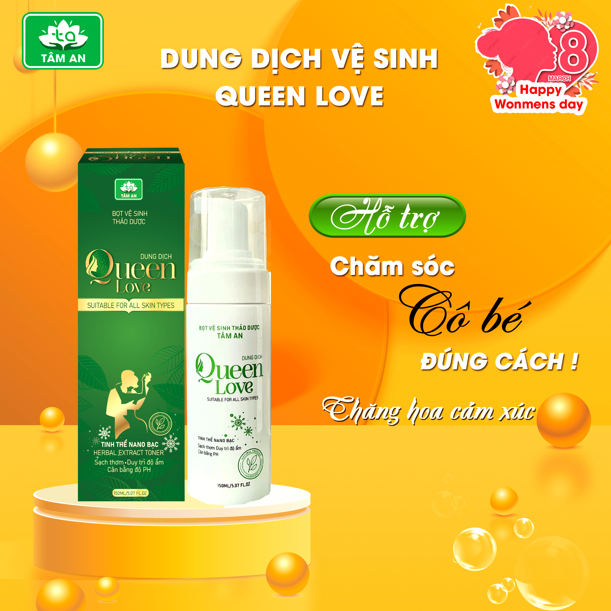FREESHIP MAX - Bọt vệ sinh Queen Love