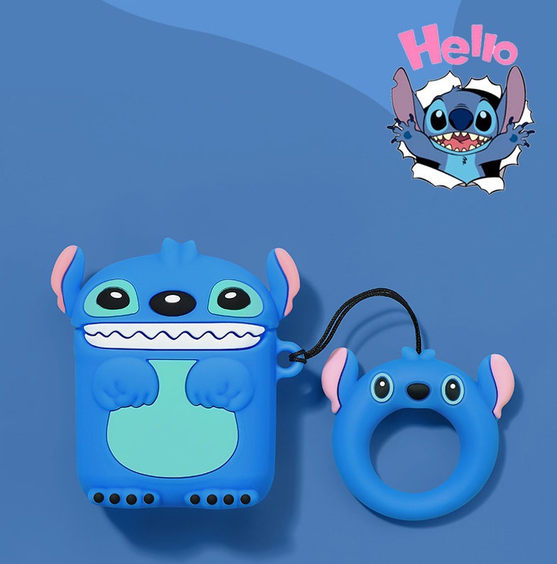 [ ᴄᴀꜱᴇ ᴀɪʀᴘᴏᴅ ] Case Airpod Vỏ Bọc Airpods ( Stitch Xanh Cute ) Cho Hộp Sạc Tai Nghe AirPods 1 2 PRO Bằng Silicon Dẻo