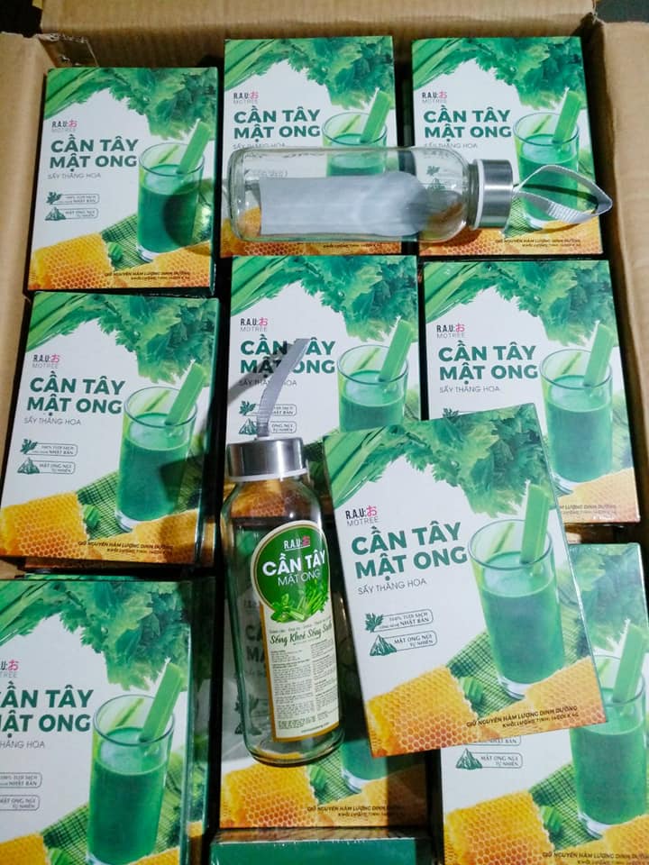 cần tây mật ong giảm cân (hộp 14 gói, mua 3 hộp tặng 1 bình )