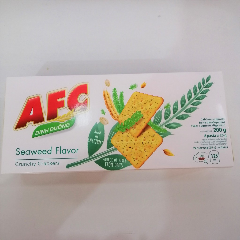 Bánh Cracker AFC Dinh Dưỡng Vị Tảo Biển (Hộp 172g)
