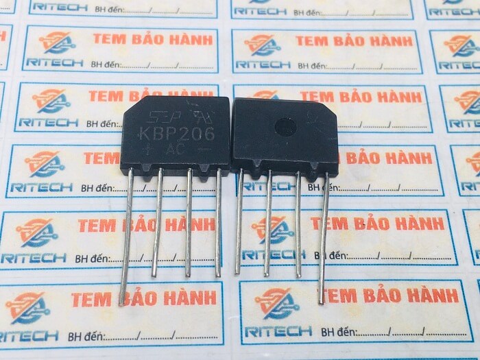 Combo 15 chiếc diode cầu kbp206 2a 600v vuông chính hãng