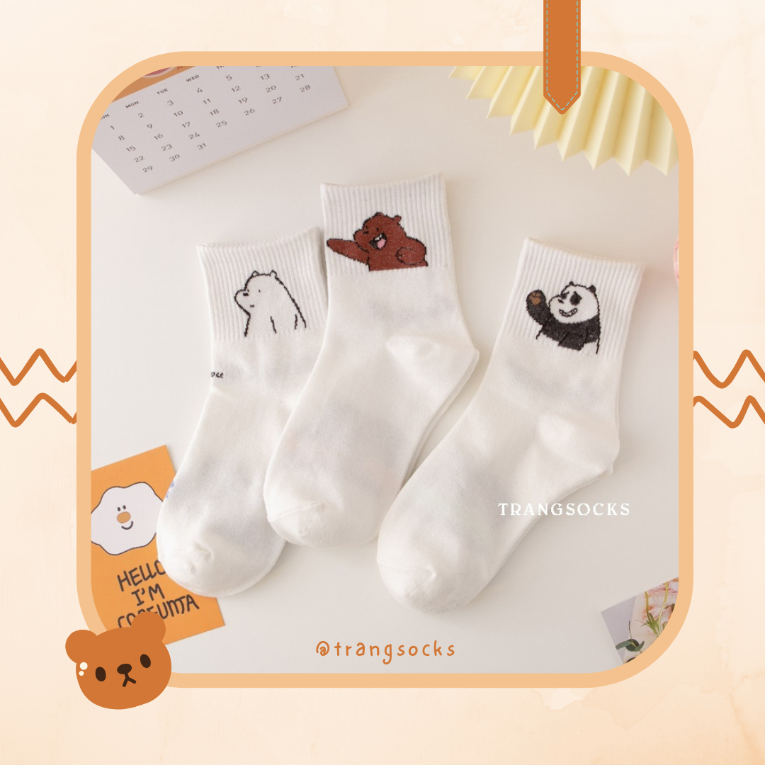 Tất cao cổ “WE BARE BEARS” - ảnh thật