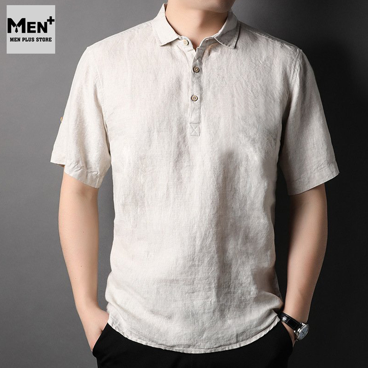- Áo sơ mi nam tay ngắn vải đũi tơ tằm thoáng mát - Áo nam ngắn tay dáng polo phong cách Hàn Quốc chất liệu vải đũi cao cấp siêu nhẹ siêu thoáng mát - Men Plus