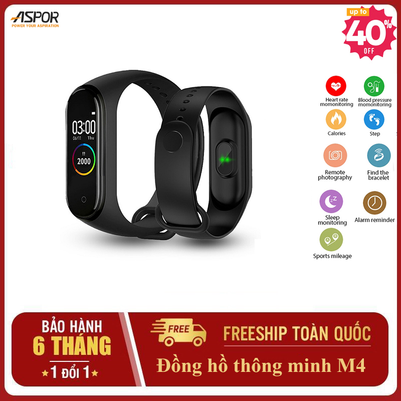 Giá Dây đeo tay thông minh theo dõi sức khỏe M4 - Dây cao su TPU rẻ hơn dây xiaomi band 4
