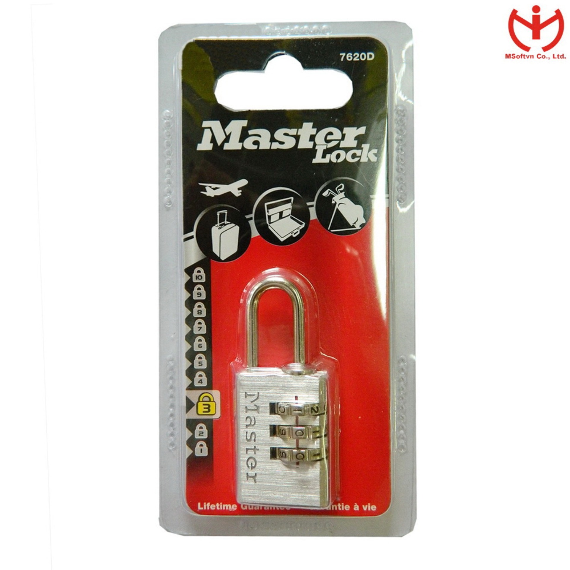 Khóa Vali Master Lock 7620 EURD (Bạc)