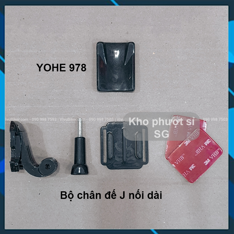 Mount gắn cằm camera Eken h9r, Gopro, Sjcam lên mũ bảo hiểm fullface Yohe 978 - Pat gắn camera lên cằm mũ fullface Yohe 978Plus