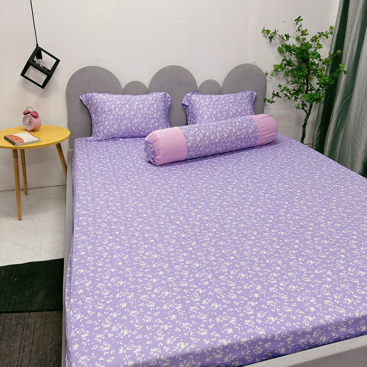 Bộ ga gối thun lạnh mẫu lá nhí đủ kích cỡ may theo yêu cầu chăn ga gối thun Hàn Quốc - Chăn ga gối Minh Anh