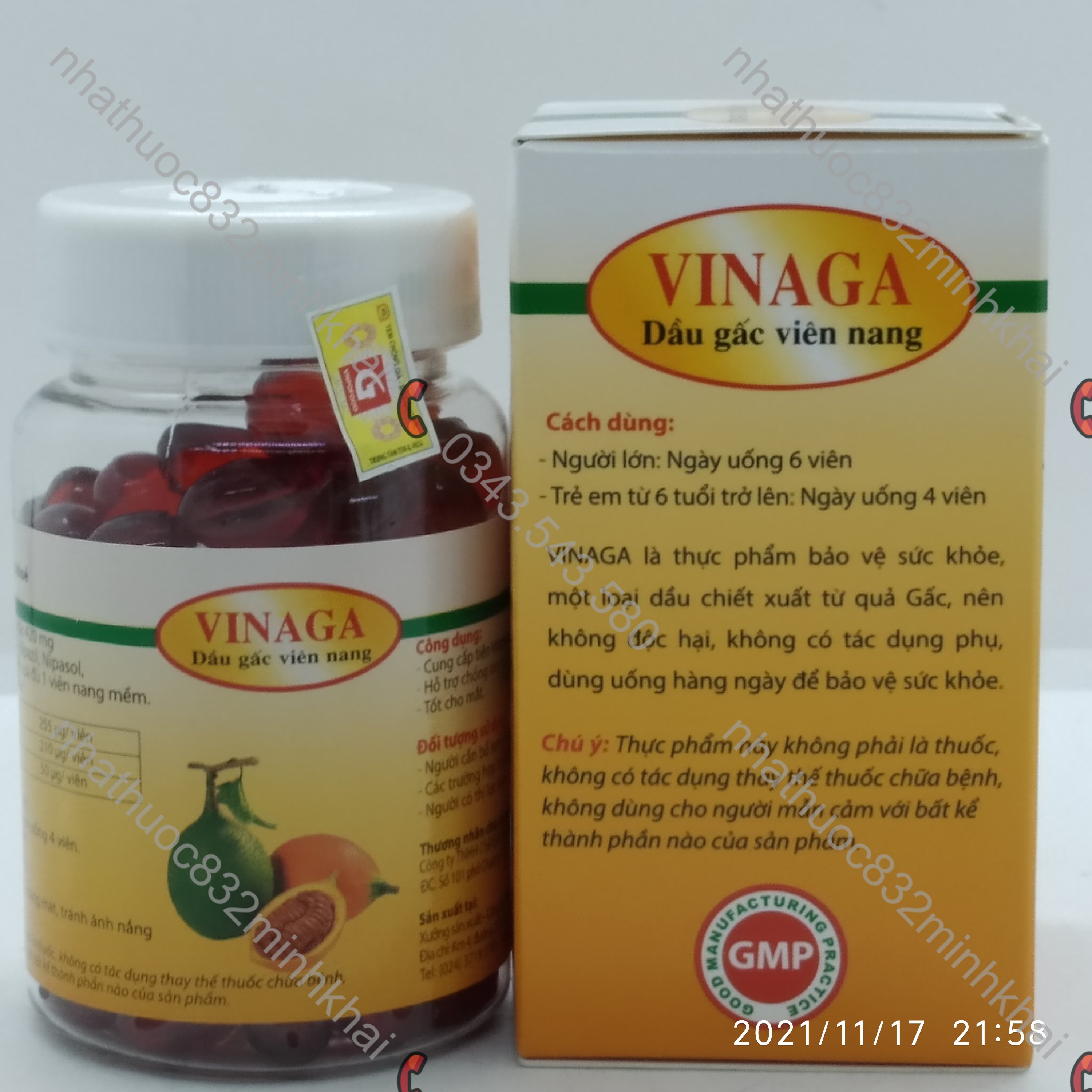 VINAGA Dầu gấc viên nang 100 viên