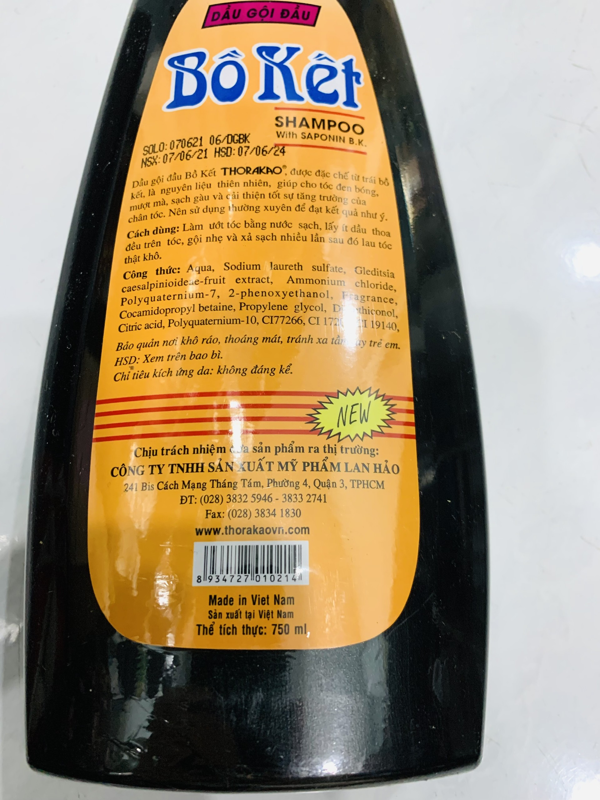 [HCM] 1 CHAI DẦU GỘI BỒ KẾT THORAKAO 750ML