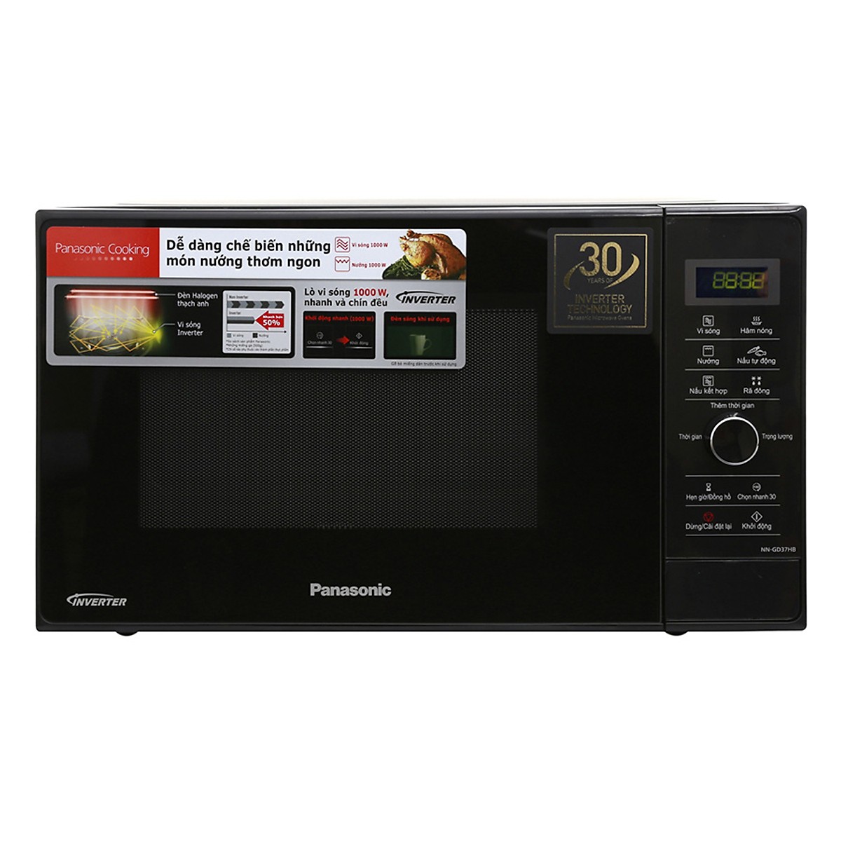 Lò vi sóng inverter có nướng panasonic palm-nn-gd37hbyue - hàng chính hãng