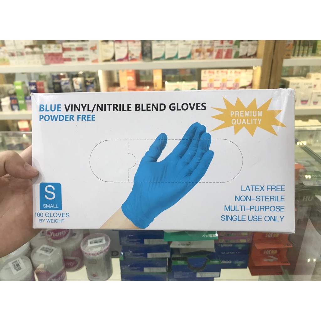 Găng tay Vinyl/Nitrile Không bột ( hộp 100 chiếc)