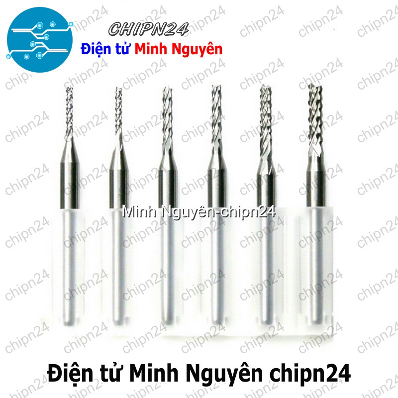Mũi Phay mạch in CNC Hợp kim (1.0mm 1.1mm 1.2mm 1.3mm 1.4mm 1.5mm 1.6mm 1.7mm 1.8mm 1.9mm PCB) - [Chọn Loại] - HHH.00449