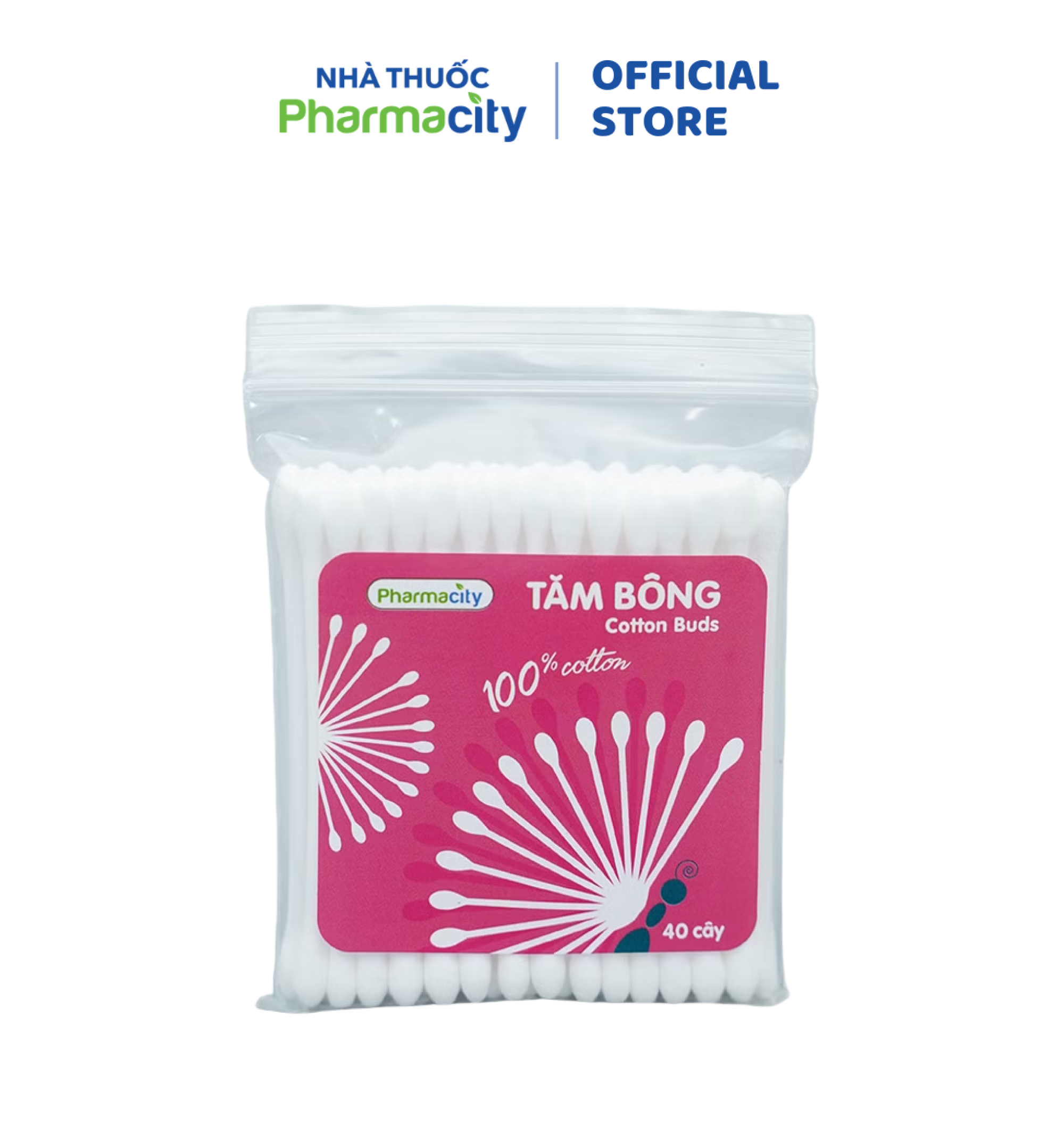 Tăm bông người lớn Pharmacity (100 cây/gói)