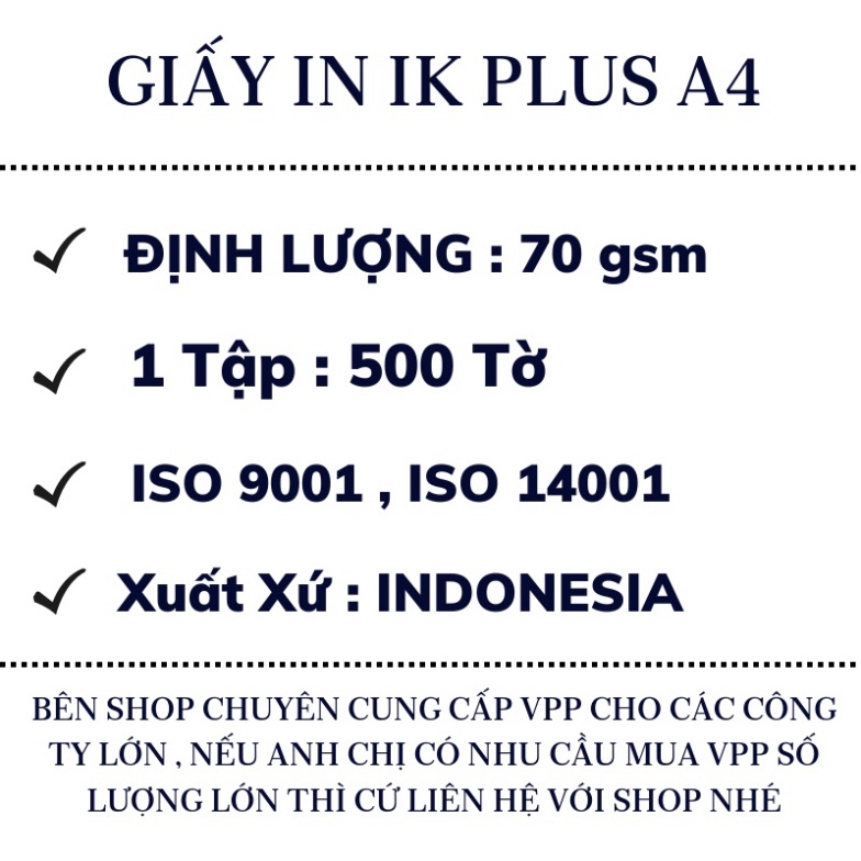 Giấy In A4 IK Plus