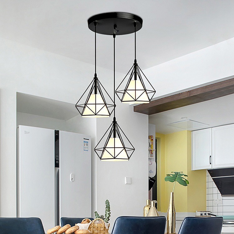 Bộ 3 đèn thả treo trần MONSKY KIM CƯƠNG độc đáo - kèm bóng LED chuyên dụng.