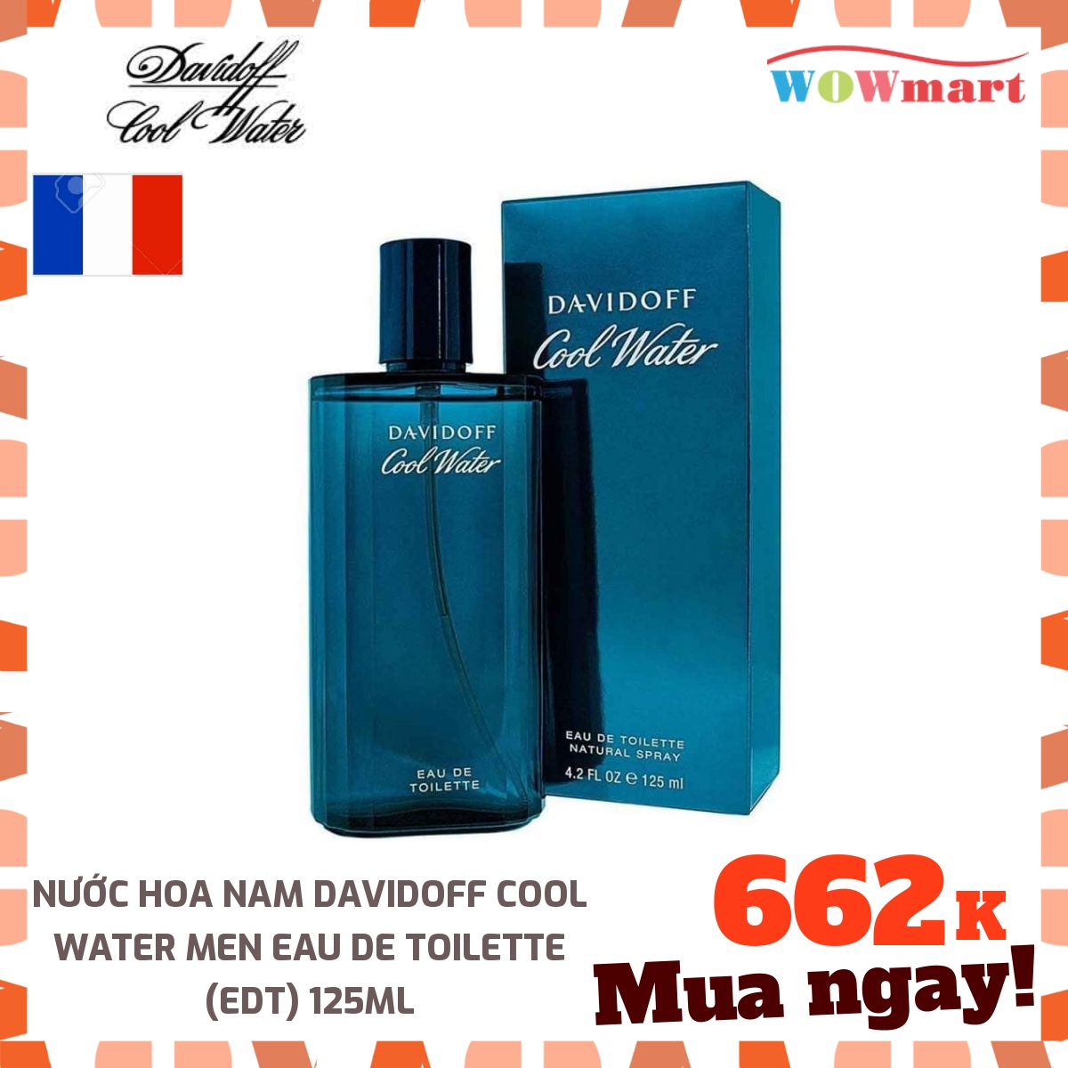 Nước hoa nam Davidoff Cool Water Men Eau De Toilette (EDT) 125ml - [PHÁP]