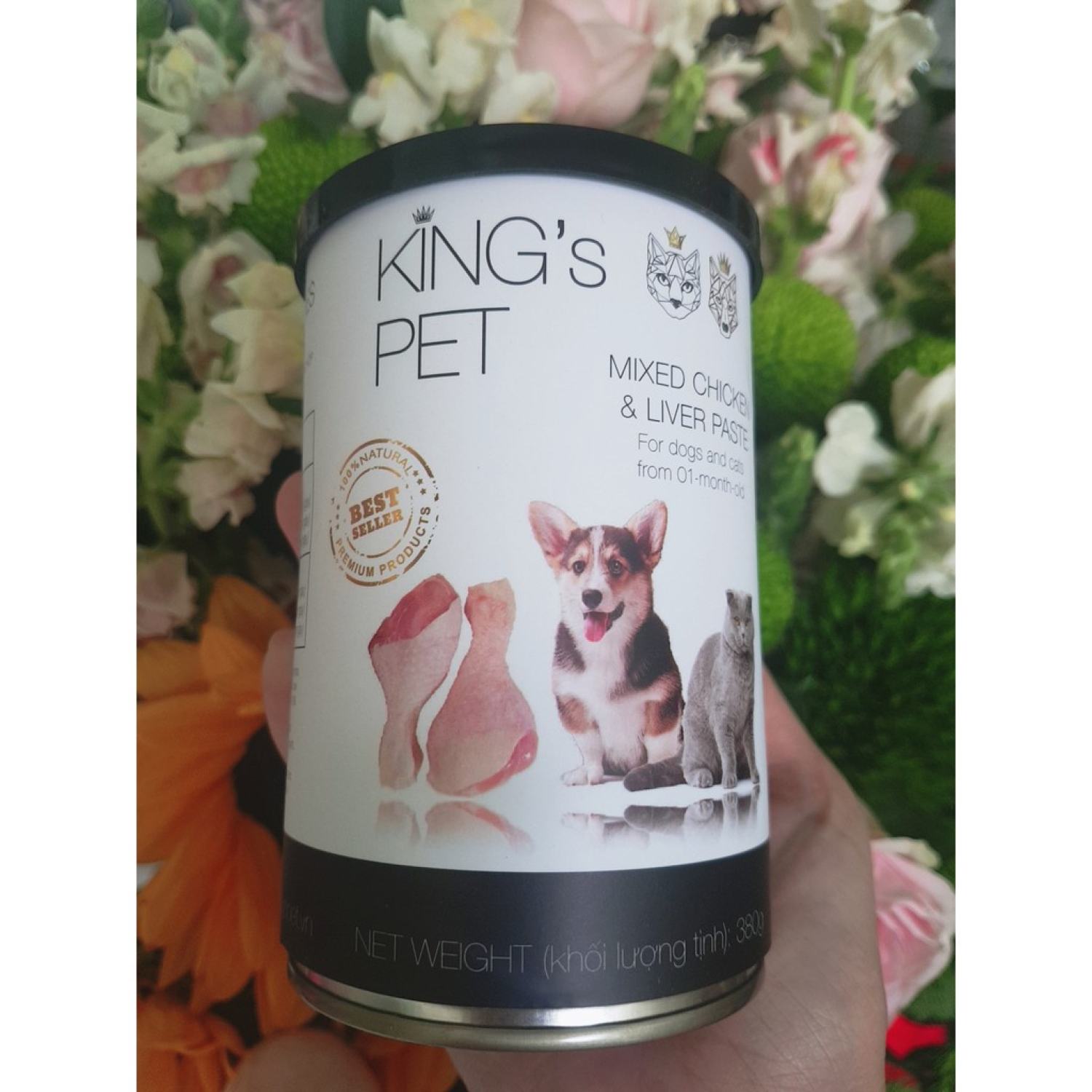 [Mã 33FMCGSALE giảm 8% đơn 500K] [GIAO NHANH] Pate Kings Pet cho chó mèo lon 380g