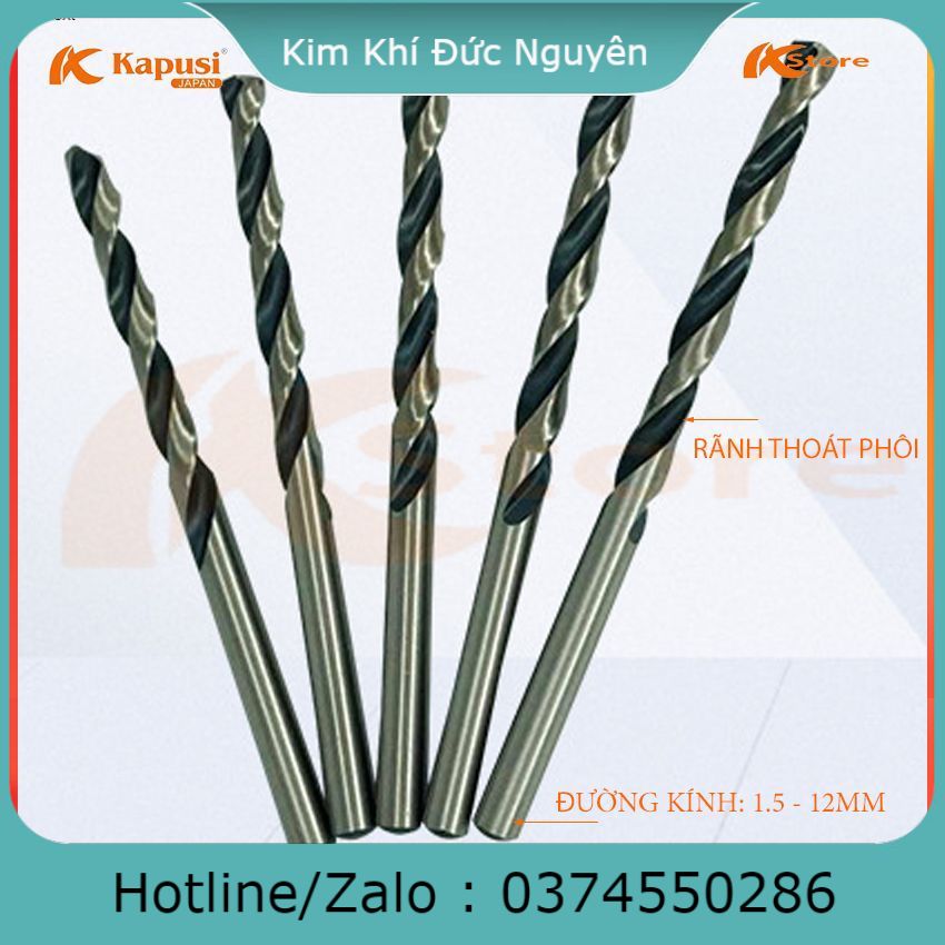 MŨI KHOAN INOX - MŨI KHOAN THÉP CAO CẤP KAPUSI JAPAN ĐƯỜNG KÍNH TỪ 1.5 - 3.5MM