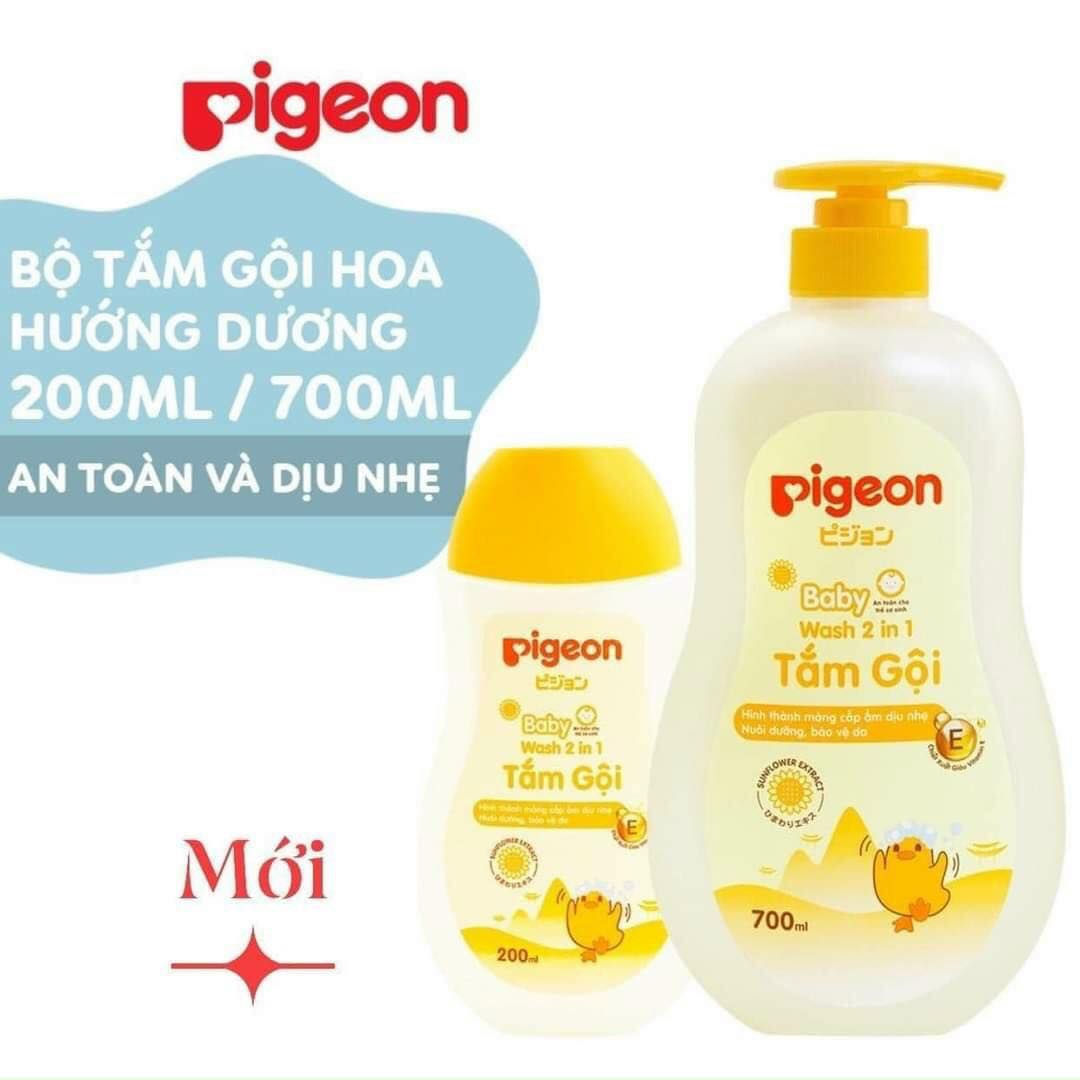 Sữa tắm Pigeon cho bé sơ sinh không cay mắt chai 700ml - 200ml Cam kết Hàng Chính Hãng/ Sữa tắm gội sơ sinh