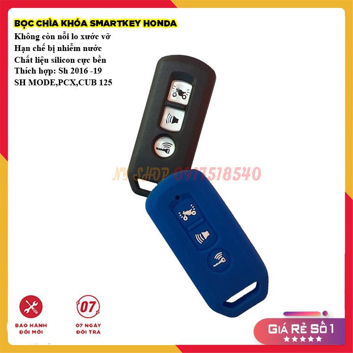 Bọc (Bao) Silicon Cho Chìa Smartkey SH 2016-2019 sh modePCX (Màu Xanh Dương)