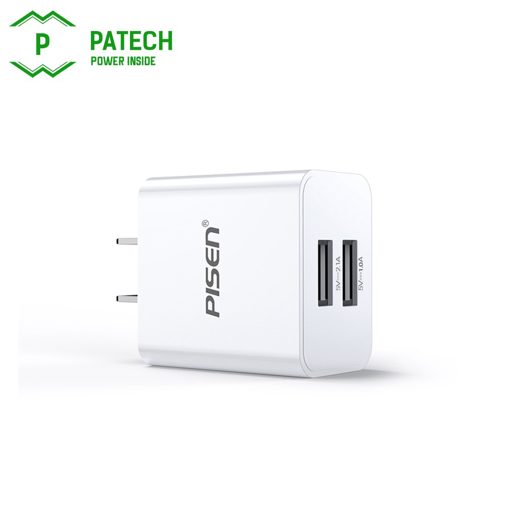 Sạc PISEN Dual USB Charger 2.1A, 10.5W