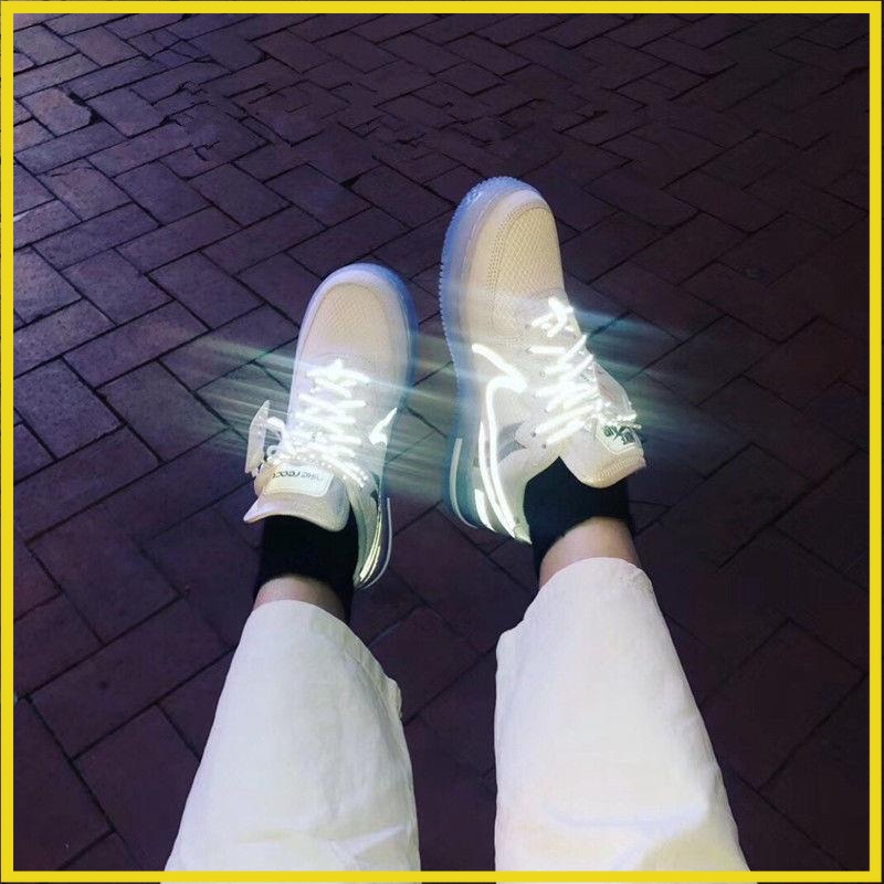 Giày AF1 React White Ice trắng đế dạ quang, Giày Thể Thao Sneaker AF1 Air Force 1 React Nam Nữ Full Box Bill