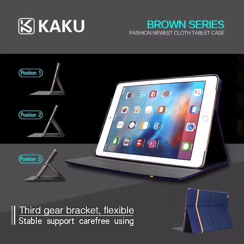[HCM]Bao da iPad 5678 ( Air 1 Air 2 Pro 9.7 New 2017) vải hiệu Kaku Brown Series (xanh lá )