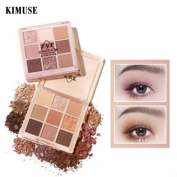 KIMUSE 9 Colors Shimmer Long lasting Matte Glitter Eyeshadow Palette 70g