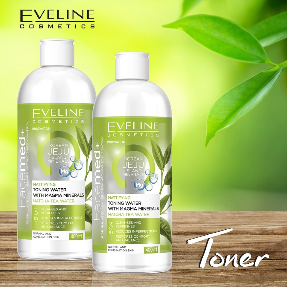 [HCM]Nước hoa hồng kiềm dầu Eveline Facemed 400ml