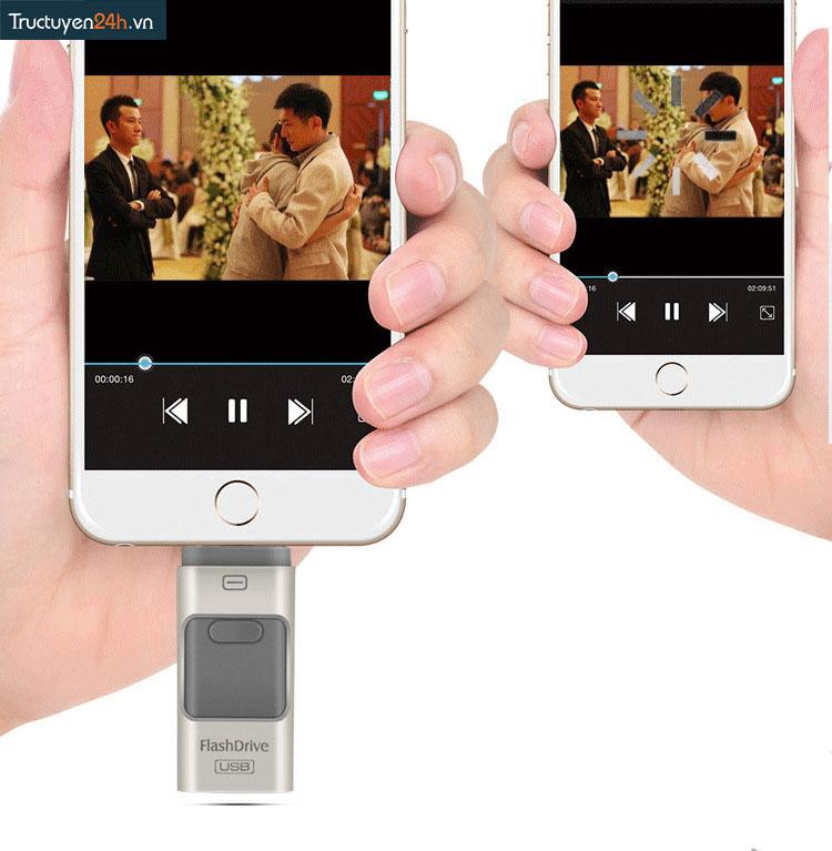 Ổ Cứng Di Động Flash Drive 32GB Dành Cho Iphone, IPad, IPod, Android Và PC(HỒNG)