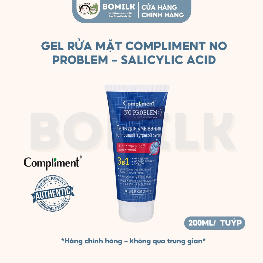 Gel rửa mặt Compliment No Problem - làm sạch da sâu, giảm mụn