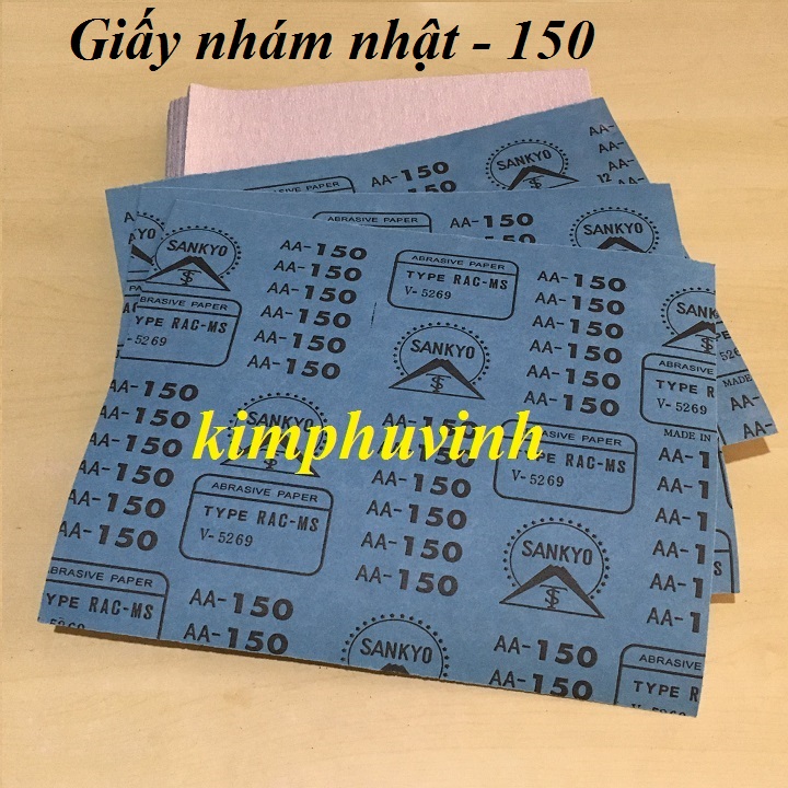 Số 150 - giấy nhám nhật xanh - giấy nhám nhật chà gỗ aa150