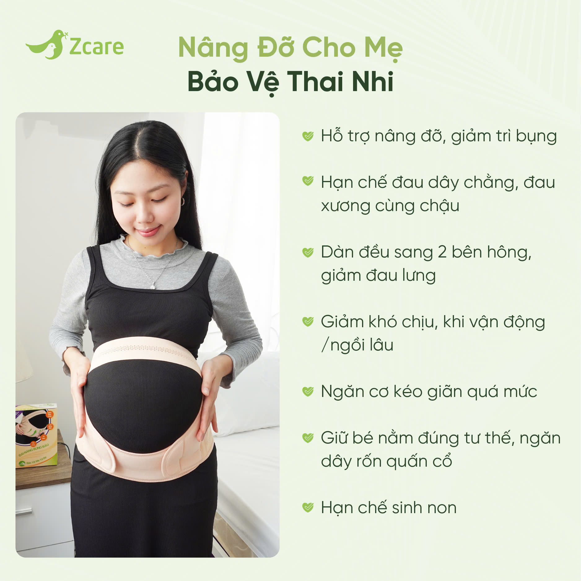 Đai nâng đỡ bụng bầu CHÍNH HÃNG ZCARE