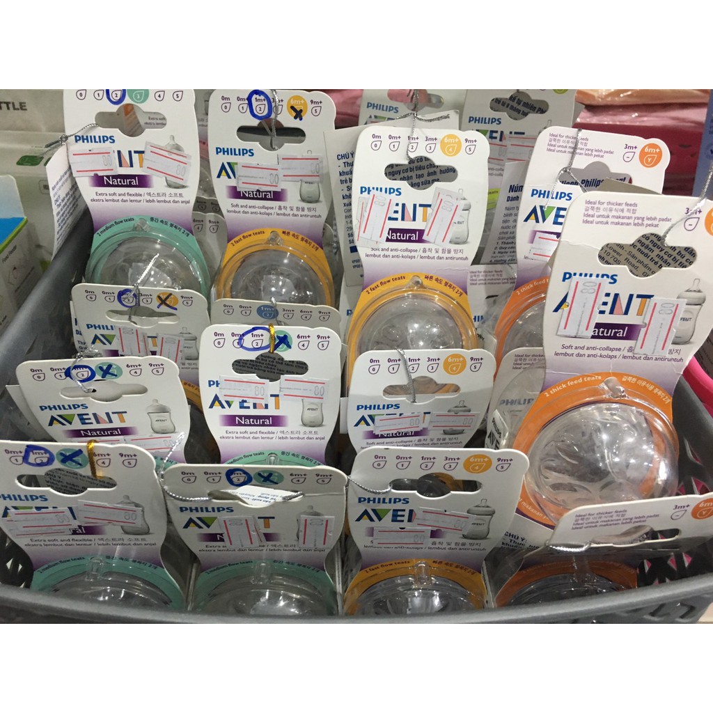 Núm Ty Thay Thế Bình Philips Avent Tự Nhiên đủ size