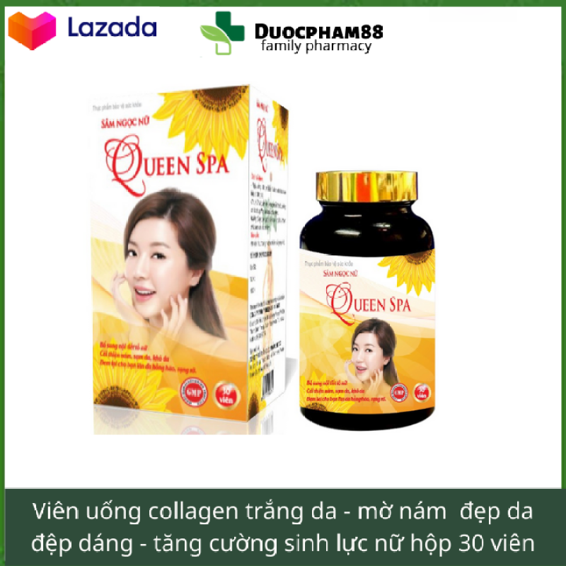 Sâm ngọc nữ Queen Spa 30 viên giúp da khỏe đẹp - giảm nám mờ thâm - chống lão hóa
