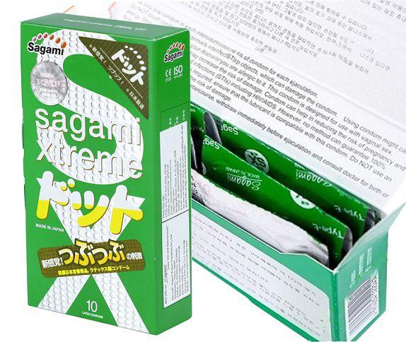 Bao cao su siêu mỏng gai gân Sagami Xtreme Feel Up (hộp 10 chiếc)