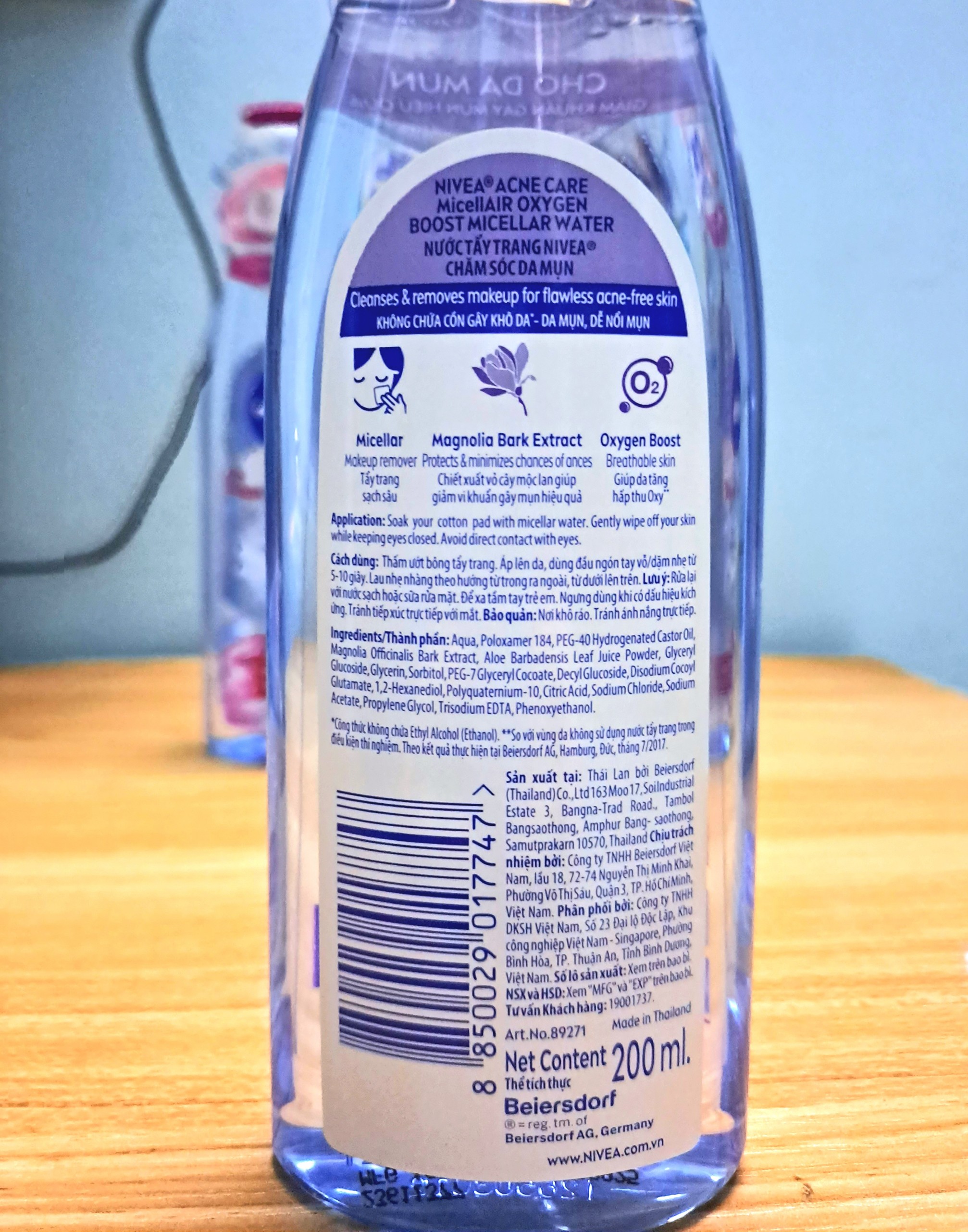 (200ml)Nước Tẩy Trang Không Cồn NIVEA 200ml