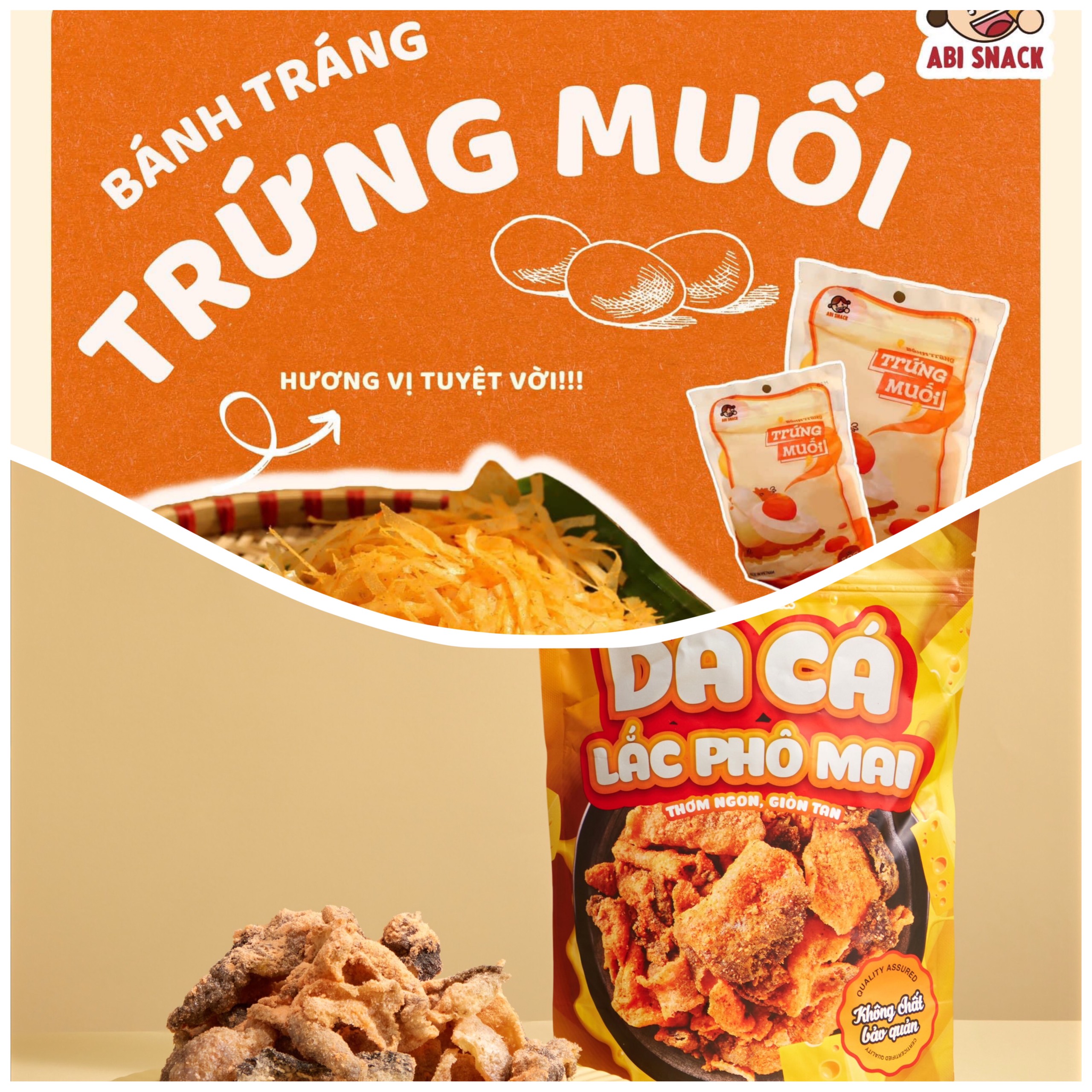 Combo 2 món da cá và bánh tráng trứng muối Abi