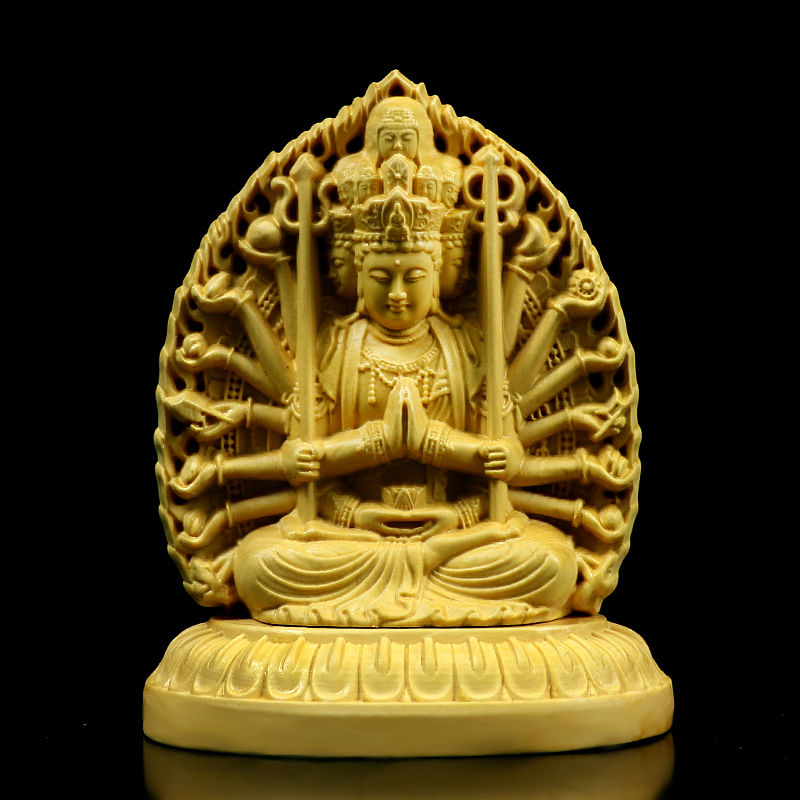 Boxwood Double sided Carving of the Year of Birth of the Chinese Zodiac and the Guardian of the Chinese Zodiac Acala