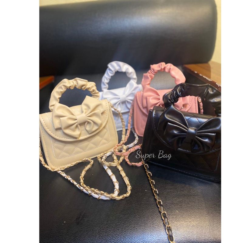 Túi xách nữ đẹp túi đeo chéo phối nơ đi chơi xinh xắn superbag381