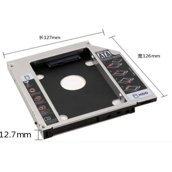 Caddy bay Hdd Ssd Sata 3 9.5Mm/12.7Mm - khay ổ cứng thay thế ổ Dvd (12.7Mm) chất lượng đảm bảo an toàn đến sức khỏe người sử dụng cam kết hàng đúng mô tả