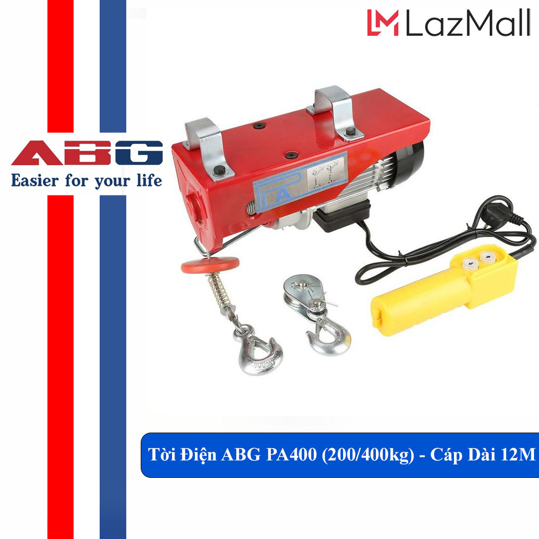 Tời Điện ABG PA400 (200/400kg) - Cáp Dài 12M