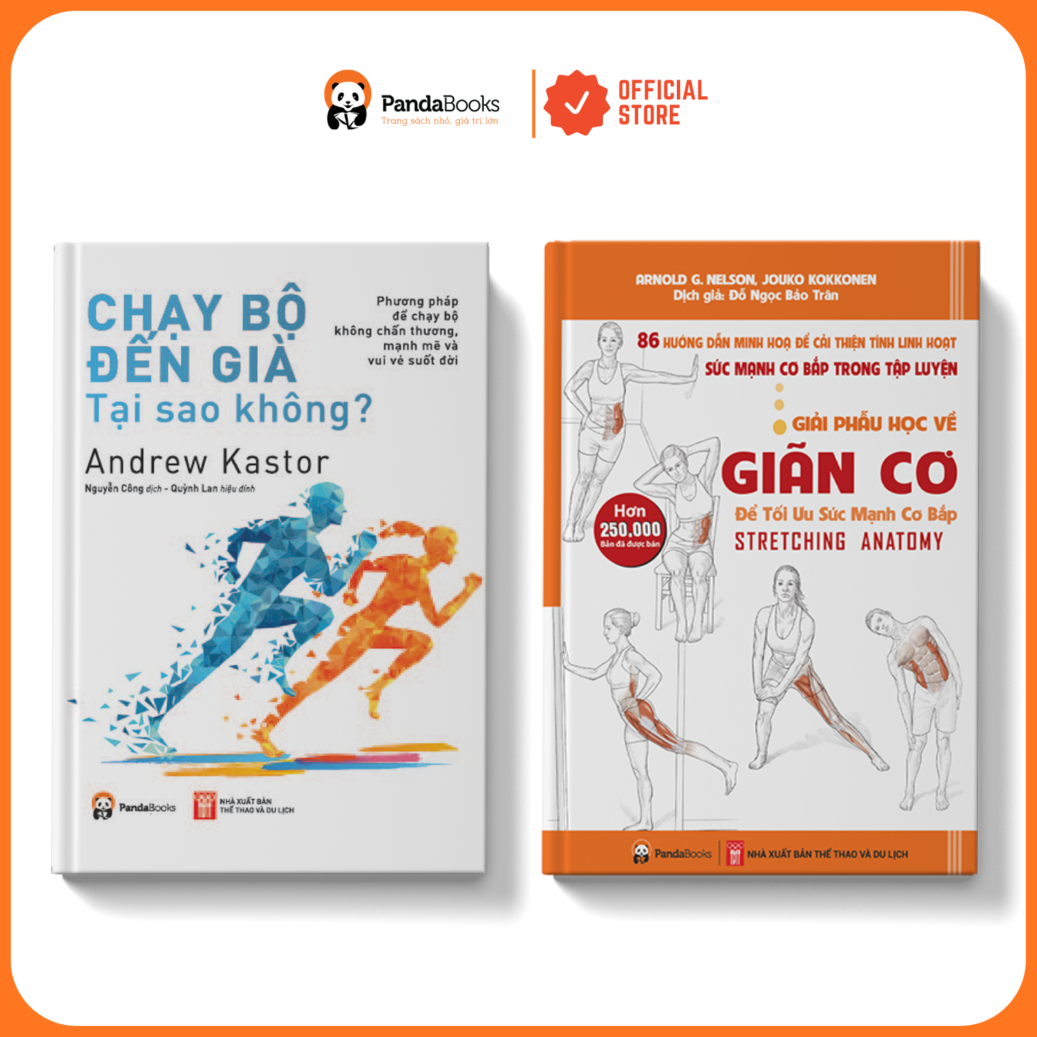Sách - Combo 2 cuốn Chạy bộ đến già  + Giải phẫu học về giãn cơ [PANDABOOKS]