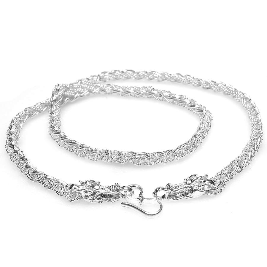 Dây Chuyền Nam Bạc Hiểu Minh DBN041 Hình Đầu Rồng Bảo Hành Vĩnh Viễn