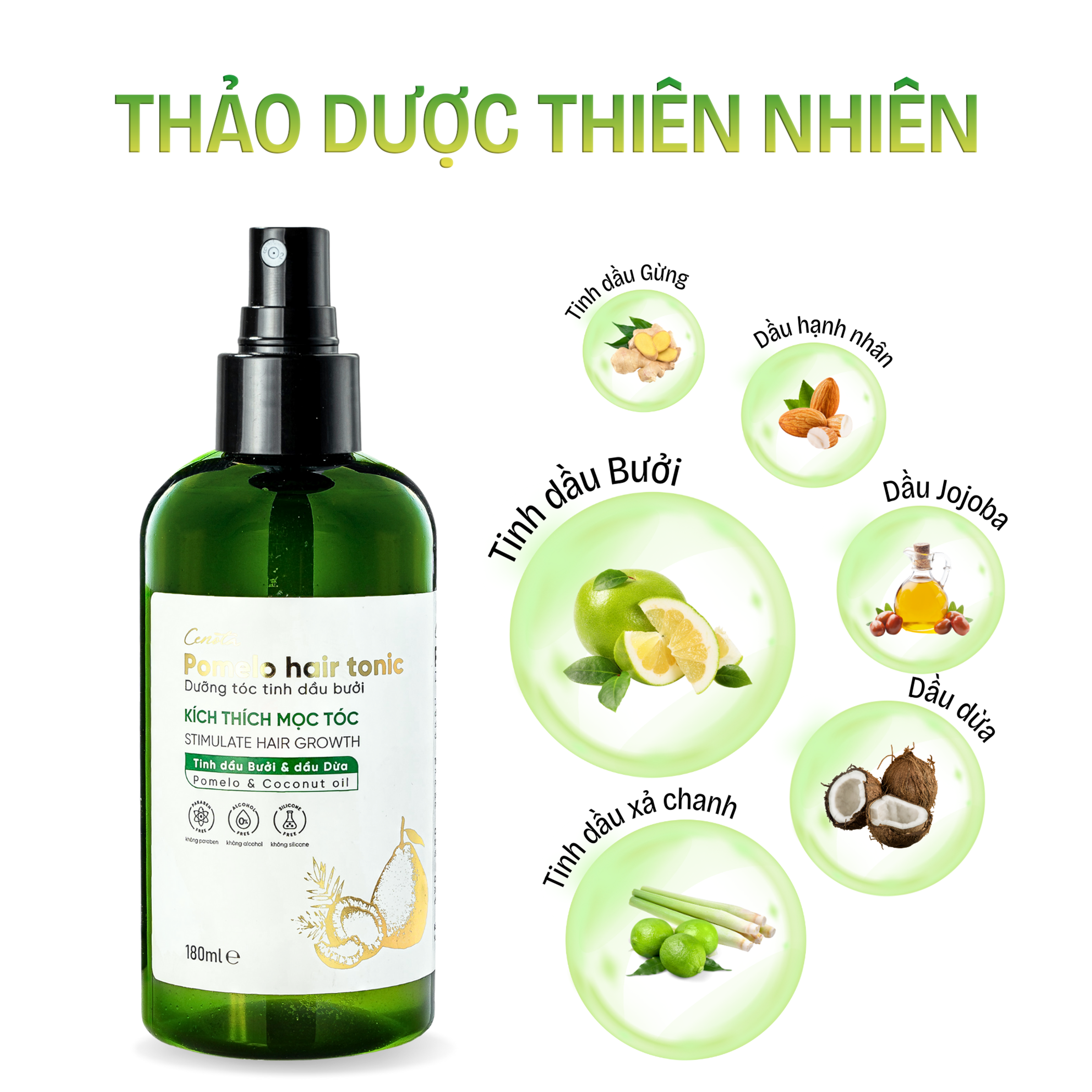 Xịt Dưỡng Tóc Tinh Dầu Bưởi Cenota Kích Thích Mọc Tóc 100ml & 180ml