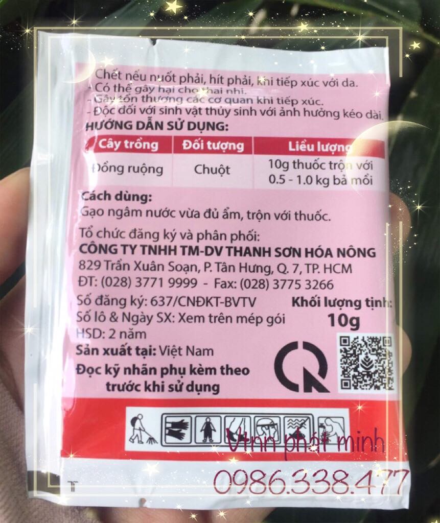 Thuốc trừ chuột Rat K 2% DP (10g)